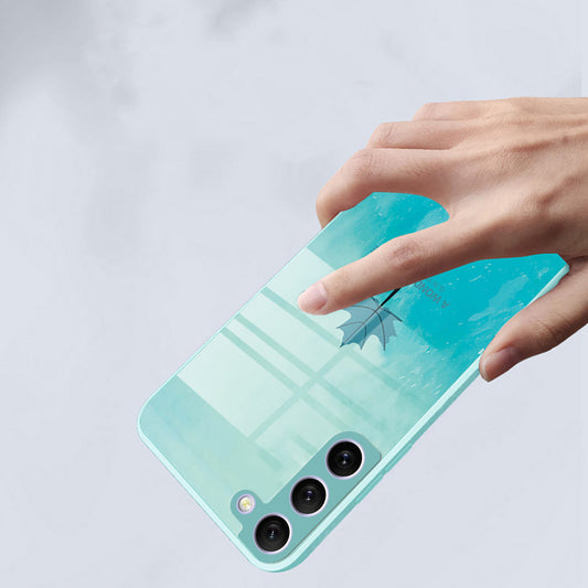 Galaxy S21 Plus Watercolor Mapple Leaf Glass Case