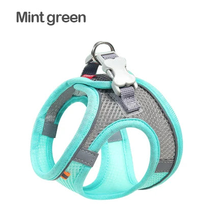 2307GP Kimpets Dog Harness Clothes Vest Chest Cat Collars Rope Small Dogs Reflective Breathable Adjustable Outdoor Walking Pet Supplies