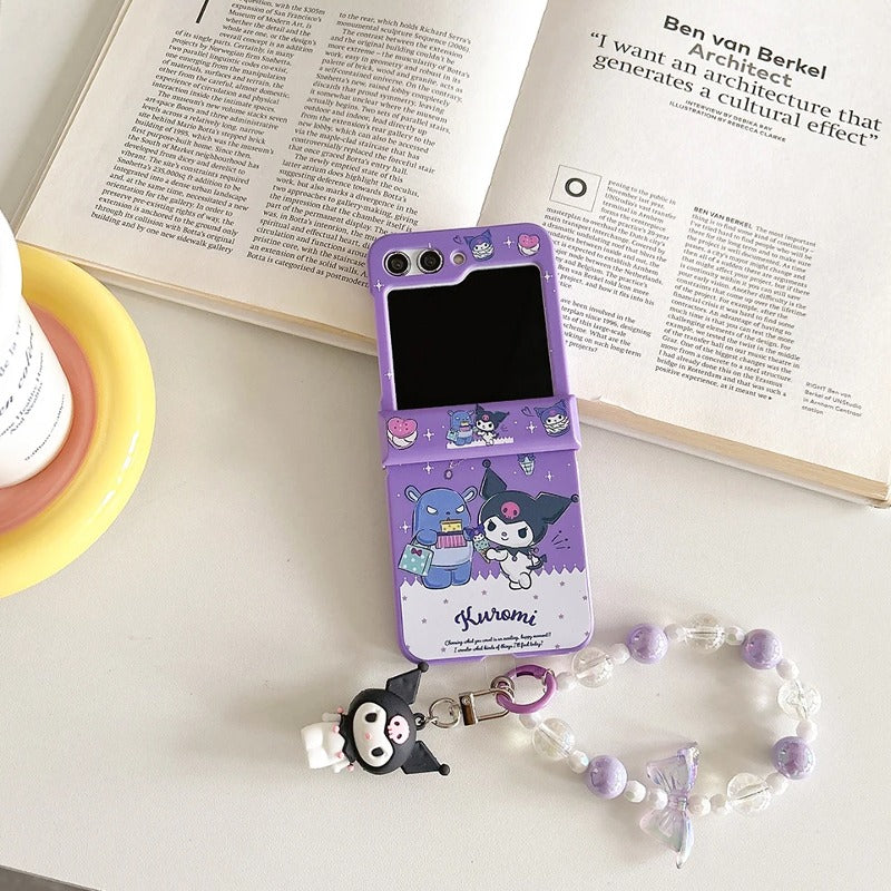 Cute Candy Hello Kitty Kuromi with Lanyard Phone Case