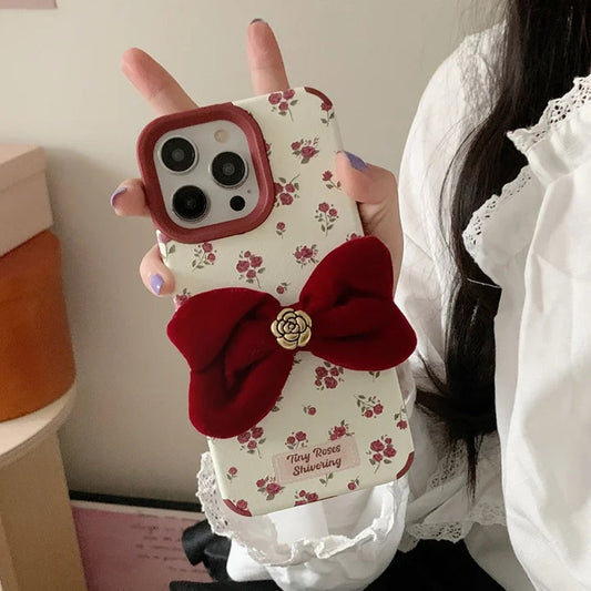 Bowknot French Flower Phone Case - iPhone