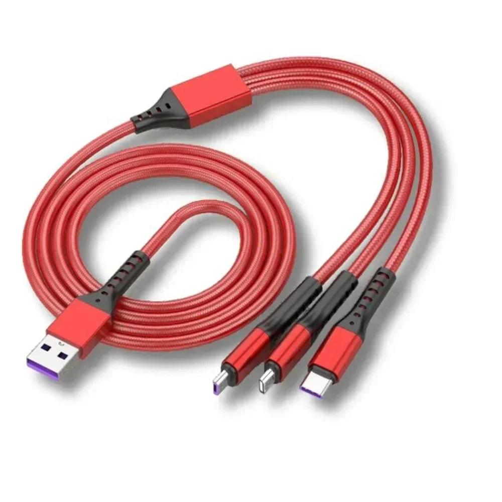 5A Fast Charging 3 in 1 USB Cable