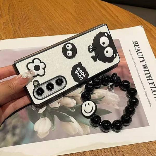 Flower Coal Ball Beads Bracelet Chain Case - Samsung