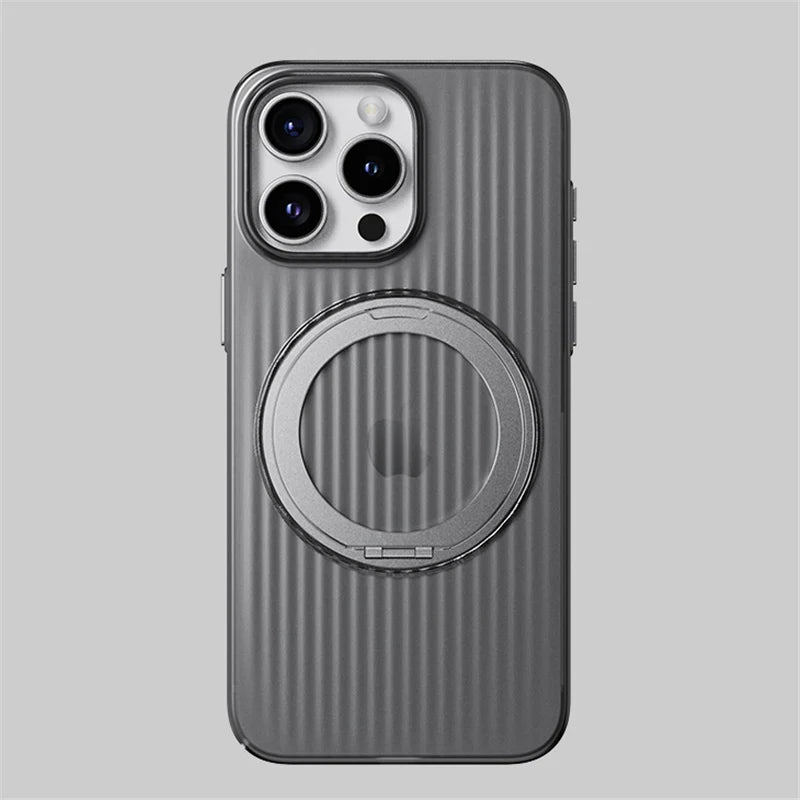 Ridged Stripes Magnetic Ring Stand Case - iPhone