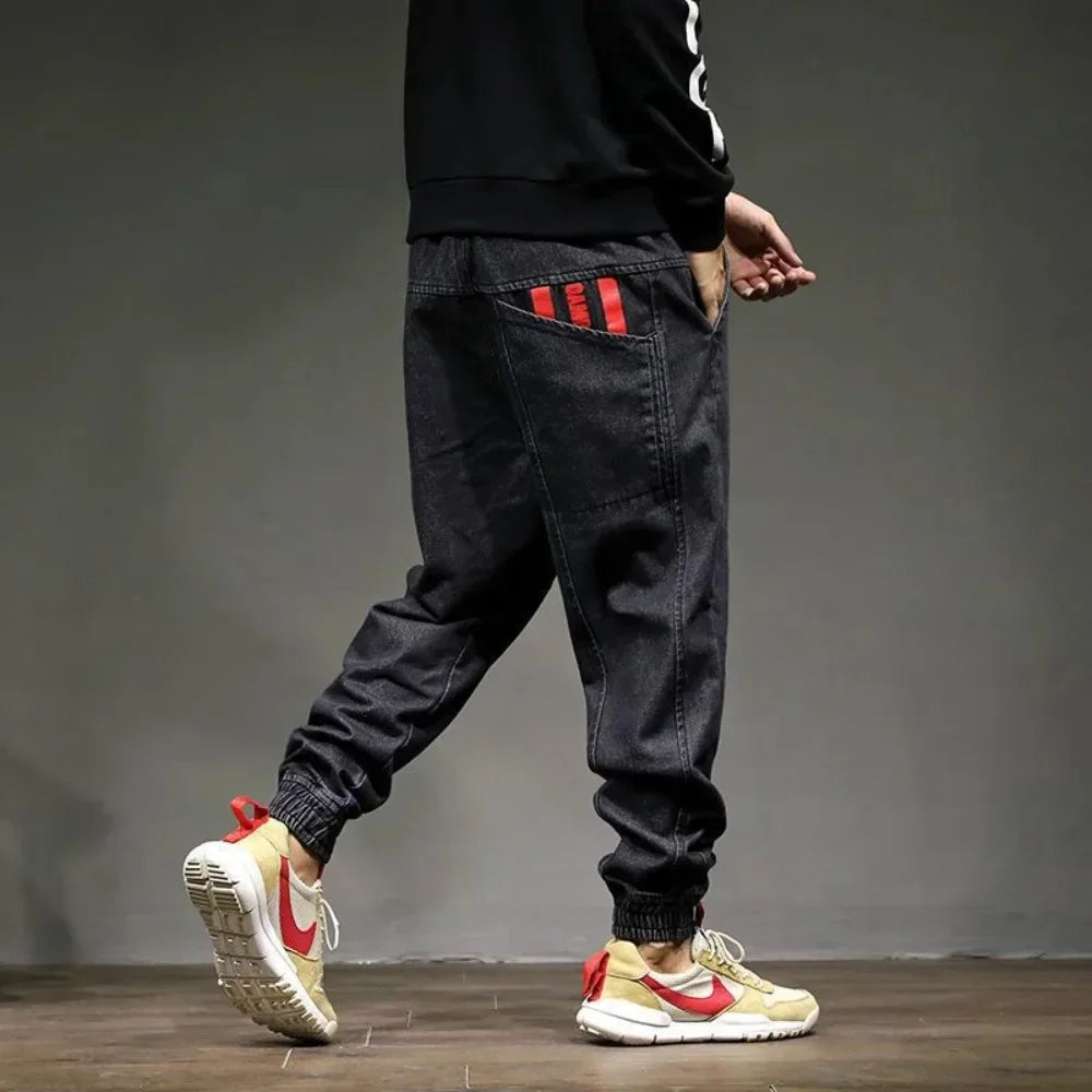Man Loose Baggy Jeans Hiphop Skateboard Denim Pants