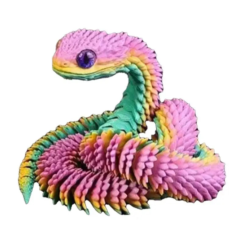 0709BA 3D Printed Fidget Snake 3D Printing Snake Pet Movable Joint Executive Desk Toys For Adults Halloween Decoration For Home