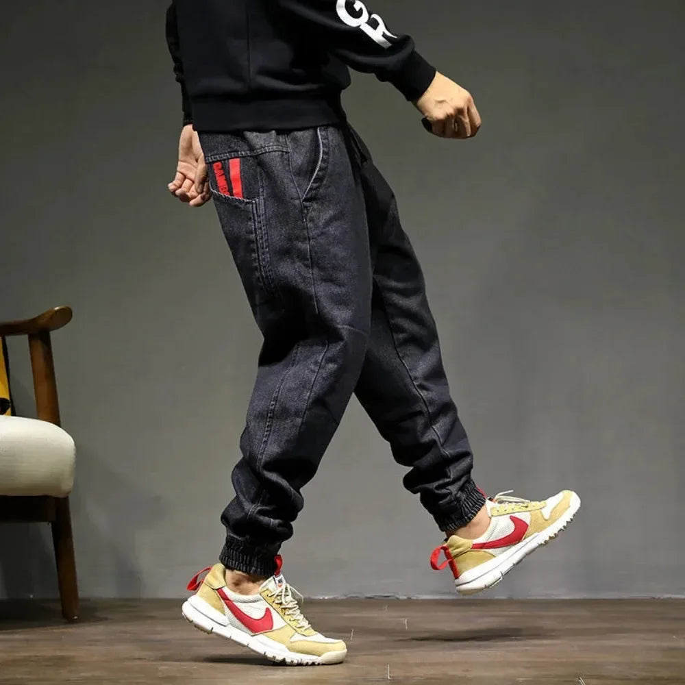 Man Loose Baggy Jeans Hiphop Skateboard Denim Pants