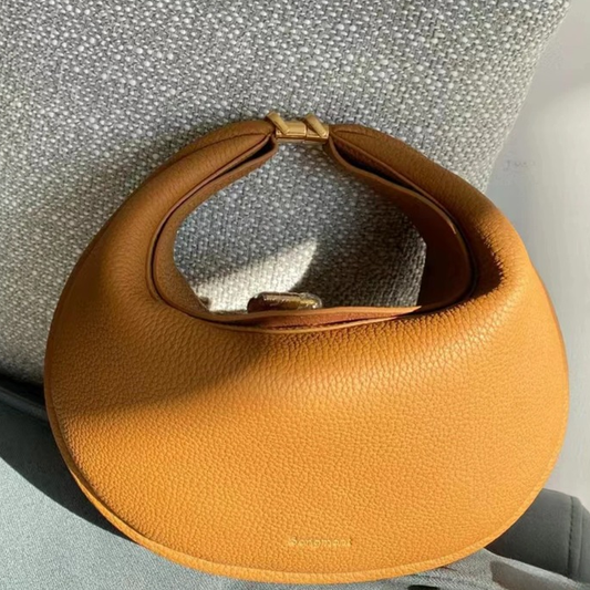 Chic Leather Crescent Half Moon Bag