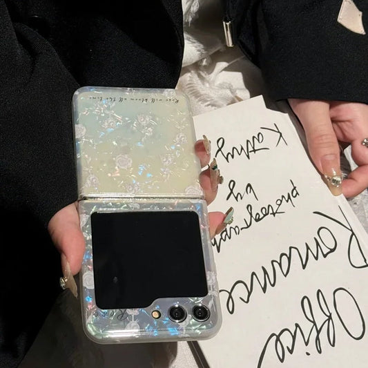 Korean Shell Flower Bead Bracelet Case - Samsung