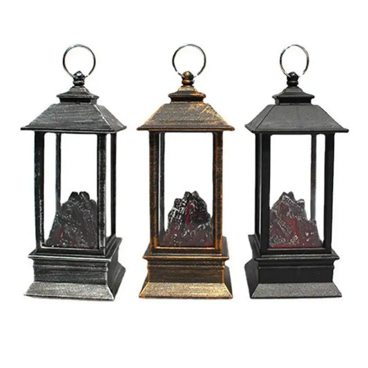 0709BA 10/5/3/1PCS Vintage Desk Lantern Lamp Electronic Led Lamp Decorative Fireplace Lamp Christmas Halloween Atmosphere Decor Home De