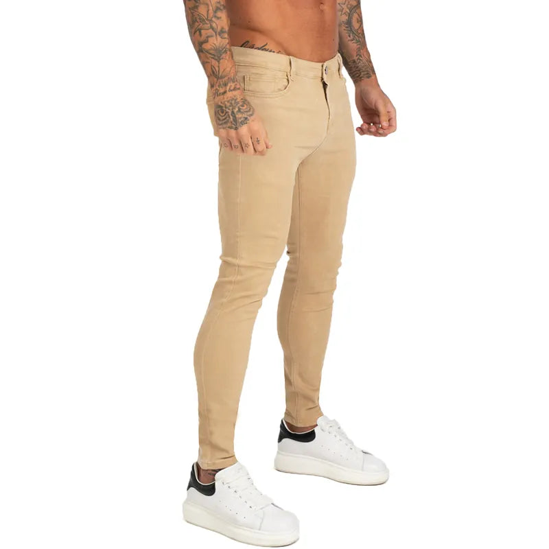 GINGTTO Man Pants Skinny Jeans Men Denim