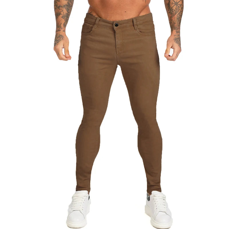 GINGTTO Man Pants Skinny Jeans Men Denim