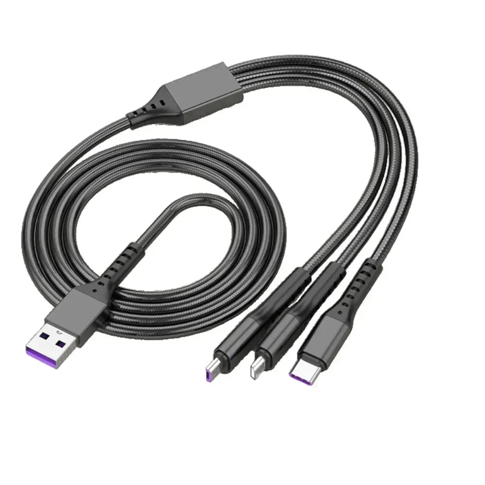 5A Fast Charging 3 in 1 USB Cable