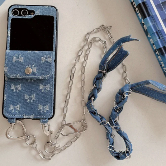 Denim Wallet Wristlet Case - Samsung Galaxy Z Flip