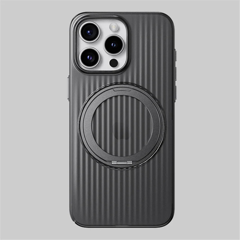 Ridged Stripes Magnetic Ring Stand Case - iPhone