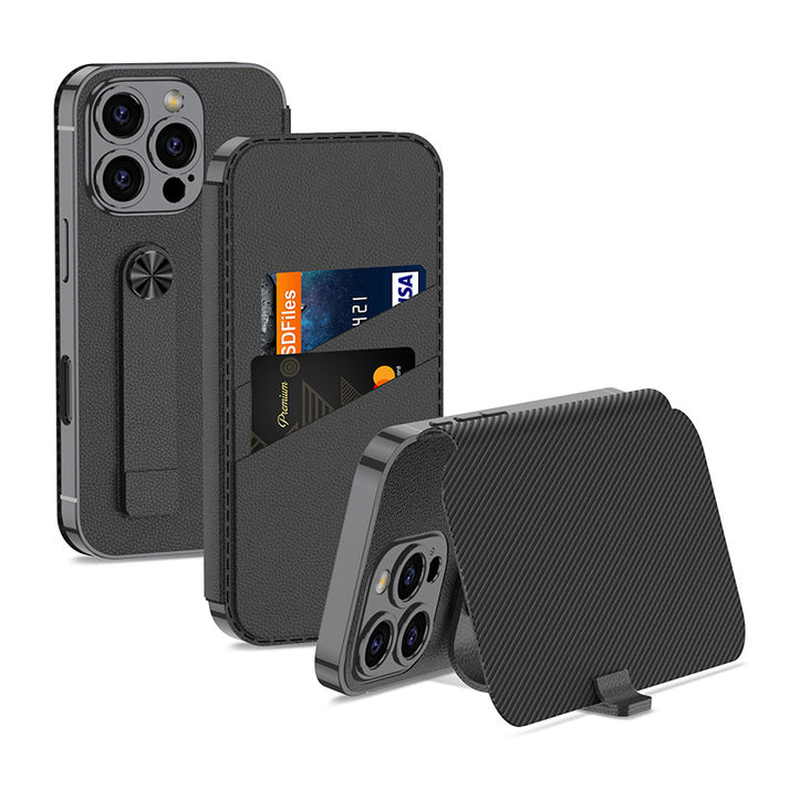 Elegance Rich Finish Flip Leather Case - iPhone