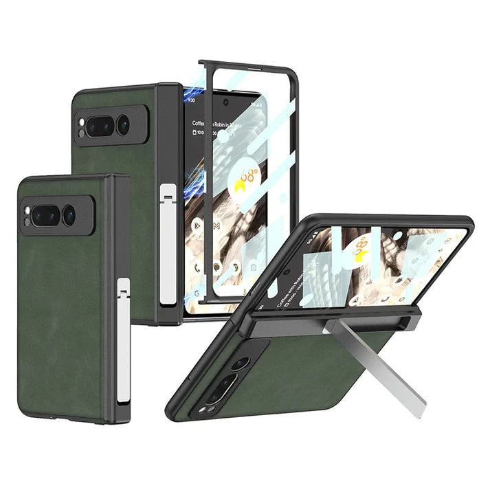 Google Pixel Fold Secret Kickstand Leather Case