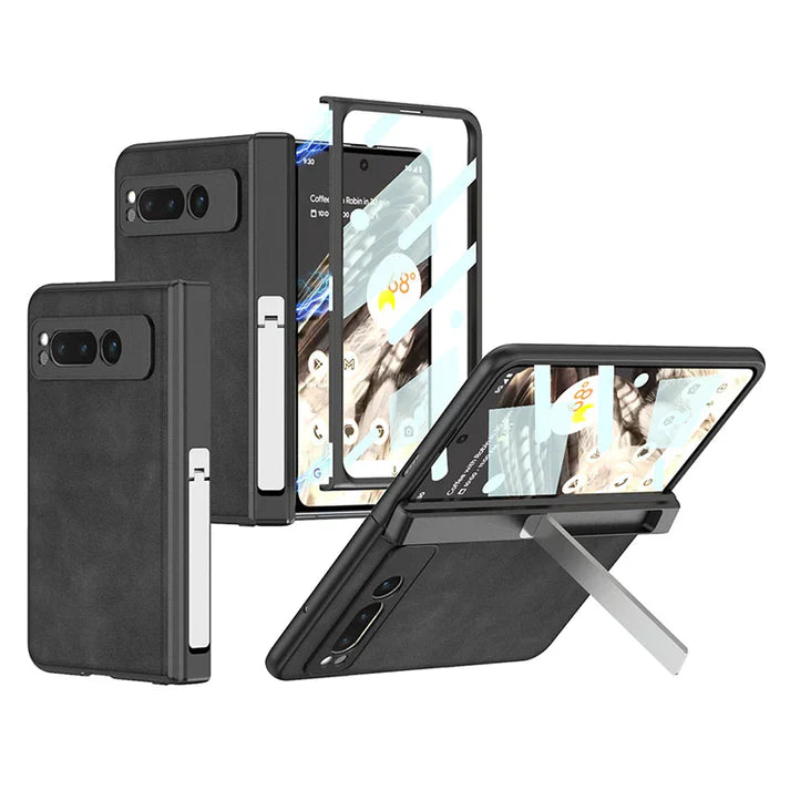 Google Pixel Fold Secret Kickstand Leather Case
