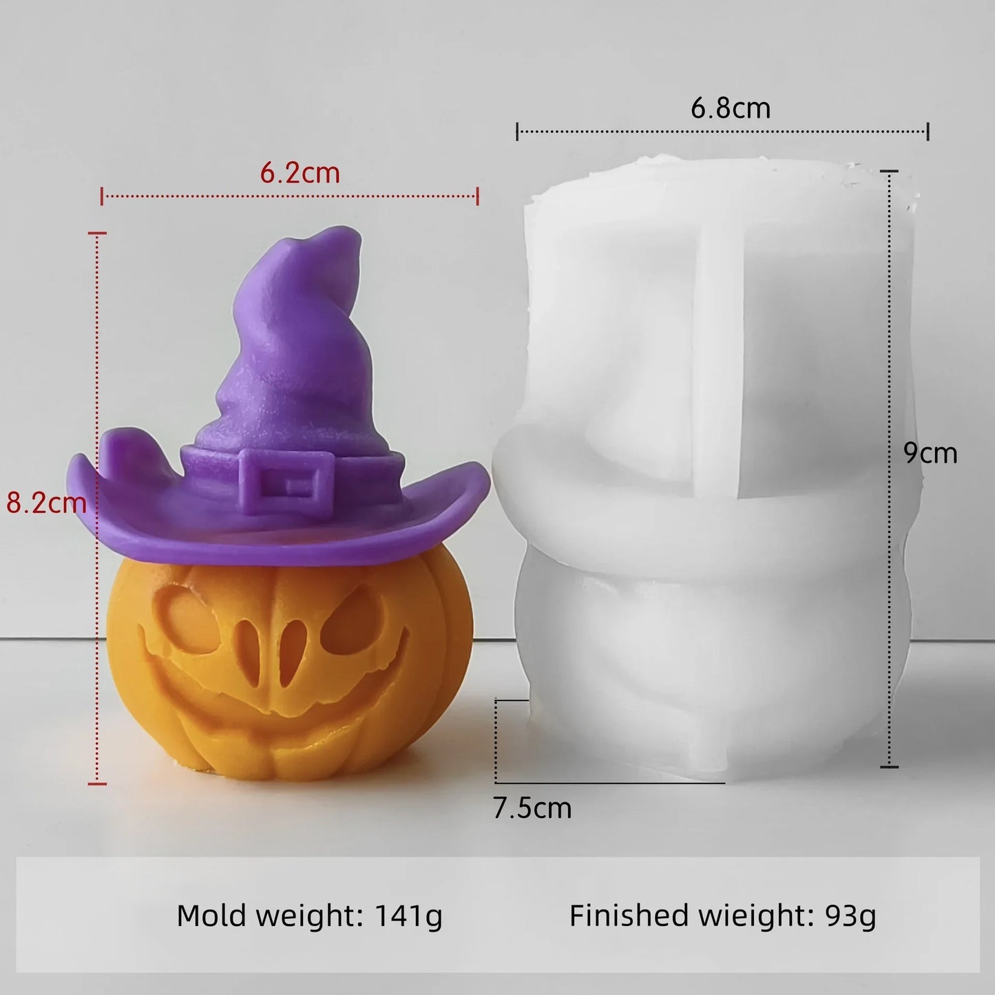 0709BA Halloween Pumpkin Aroma Candle Silicone Mold DIY Plaster Resin Ornaments Molds Halloween Decoration Candles Making