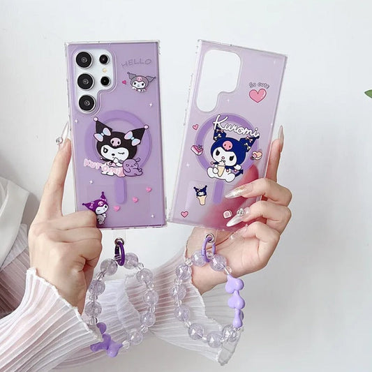 Cute Kuromi Sanrio Holder Phone Case - Samsung