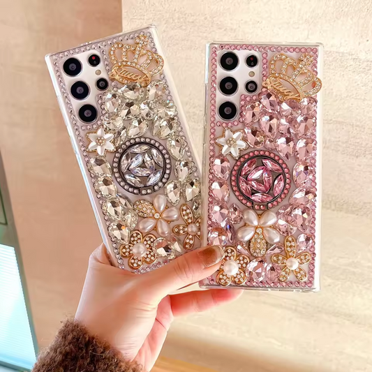Elegant Rhinestone Crown Stand Case - Samsung