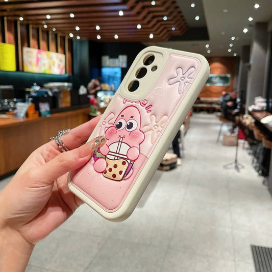 Adorable Patrick Star Bubble Tea Phone Case - Samsung