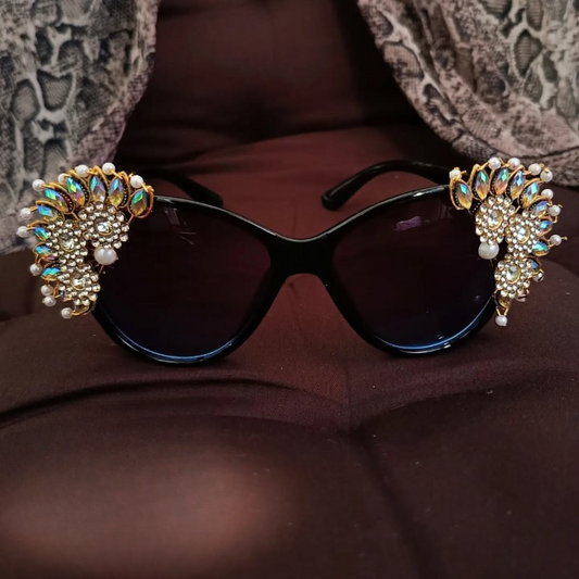 Peacock Glam Statement Sunglasses