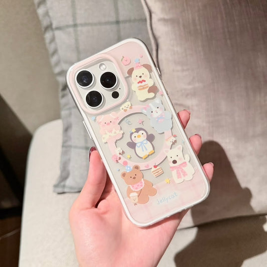 Adorable Jelly Bear Phone Case with Grip Holder