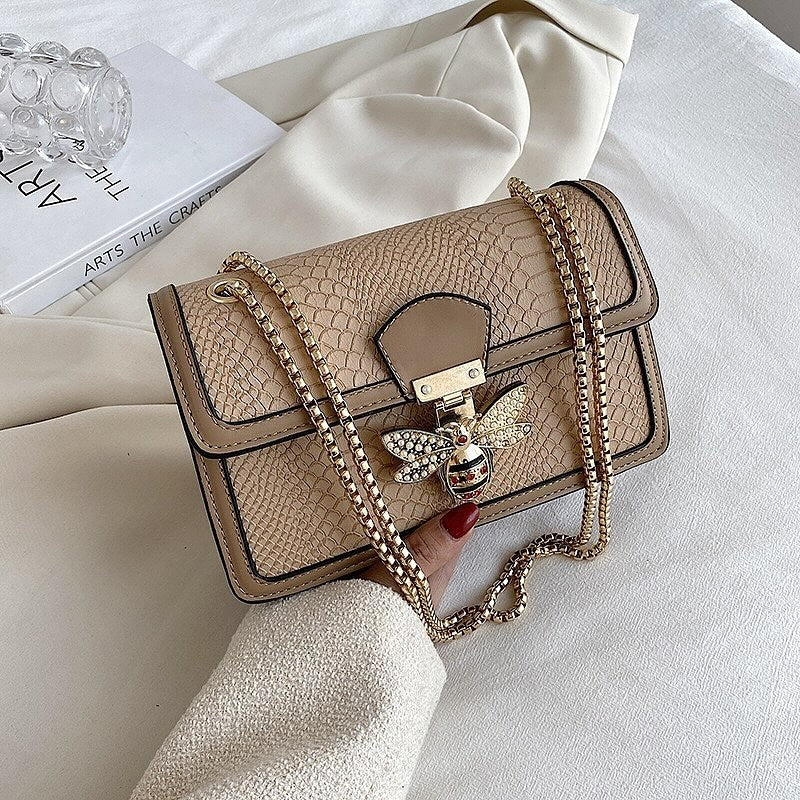 Women's Croc Embossed Bee Crossbody Bag