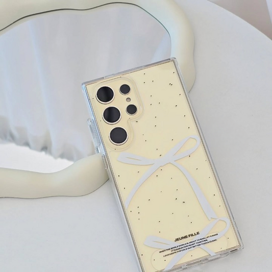 Elegant Ribbon Design Case with Charm - Samsung