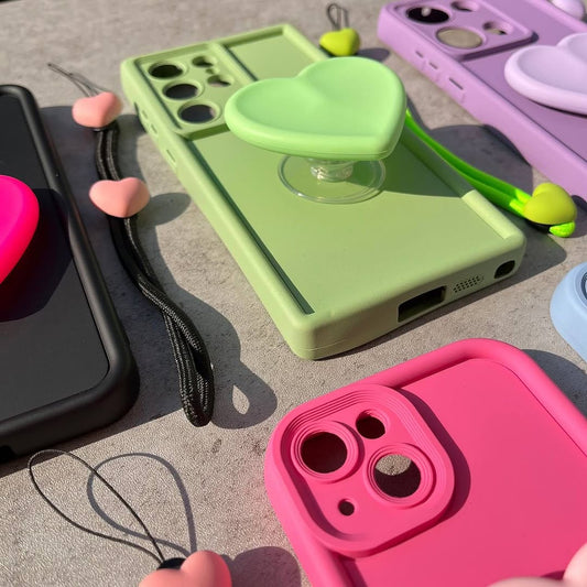 Trendy Colorful Heart Grip Case - Samsung