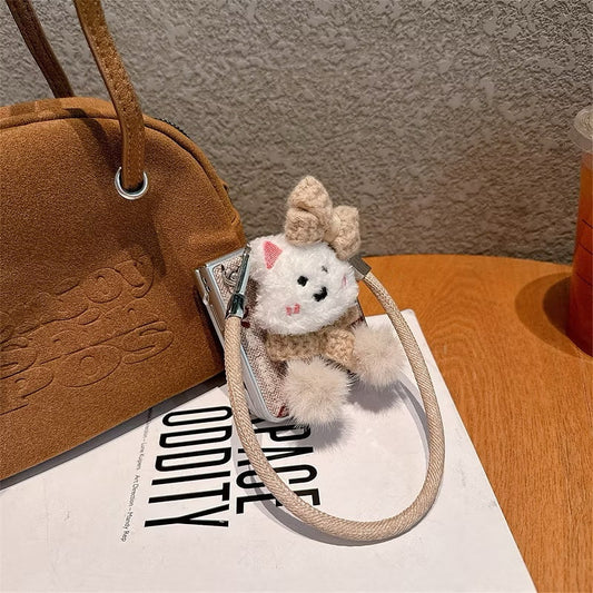 Cute Fluffy Bear Case with Strap - Samsung