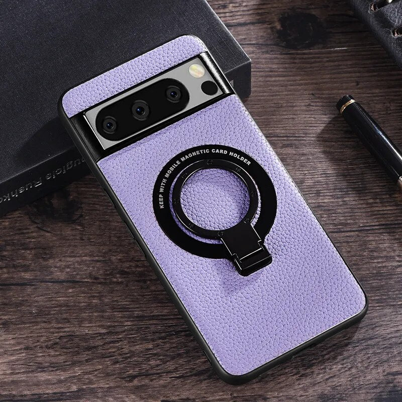 Secure Bracket Magnetic Leather Case - Google Pixel