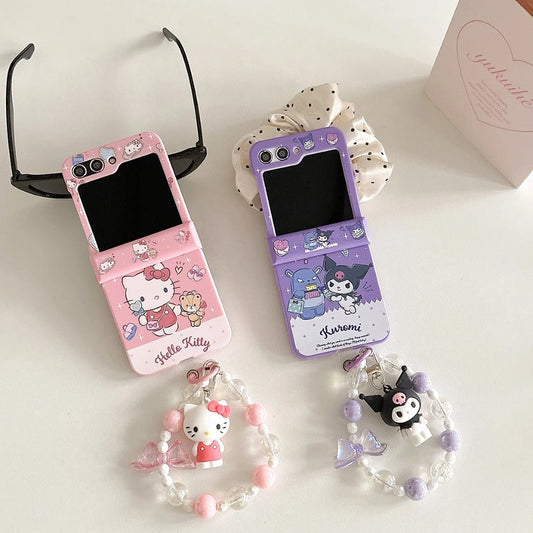 Cute Candy Hello Kitty Kuromi with Lanyard Phone Case