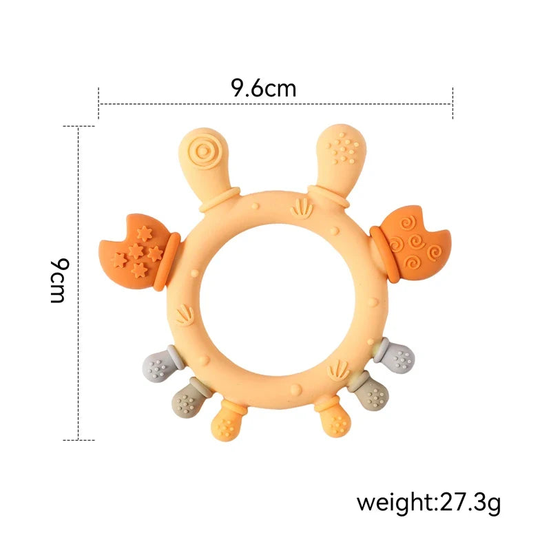 2808TA 1pc Baby Crab Teether Silicone Toys for Baby care Utensils 0 12 months Dental Care Silicone Rattle Toys Chewing Gum Baby Gifts