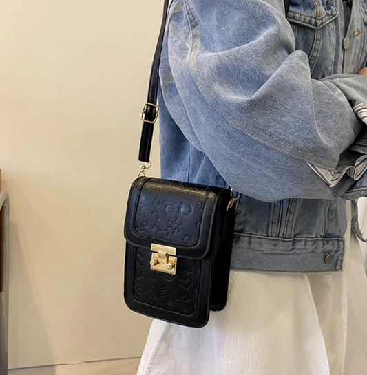 Designer PU Leather Two Tone Flap Square Bag