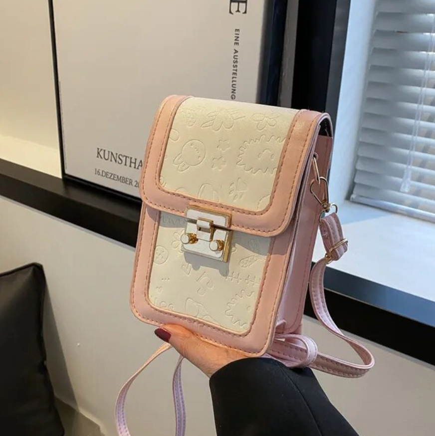 Designer PU Leather Two Tone Flap Square Bag