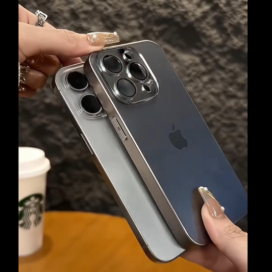 Electroplating Frosted Lens Protective Case - iPhone