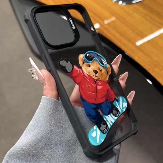 Quirky Teddy Bear Graphic Case - iPhone