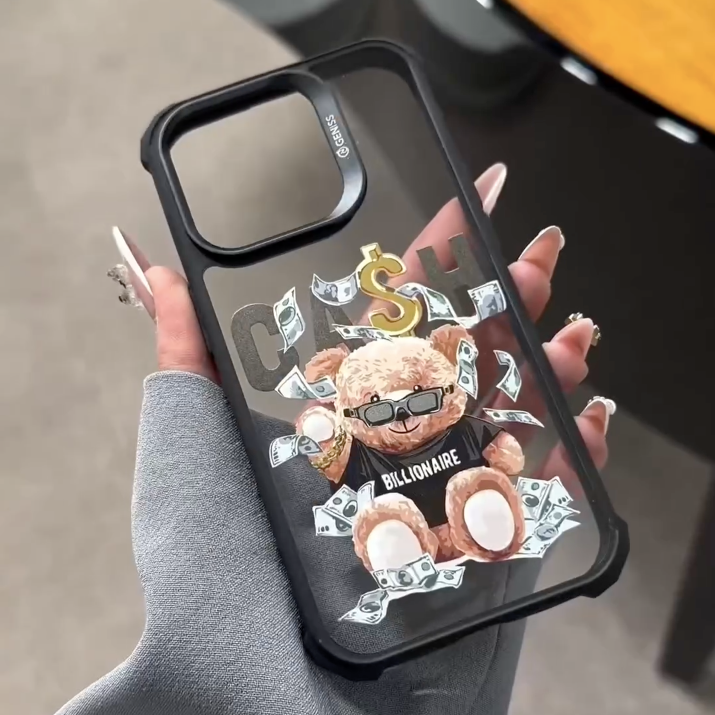 Quirky Teddy Bear Graphic Case - iPhone
