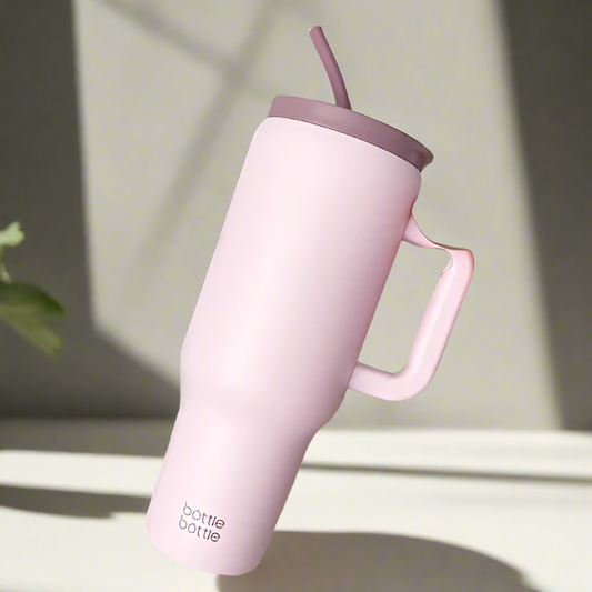 Lavender Stainless Steel tumbler With Straw & Charms