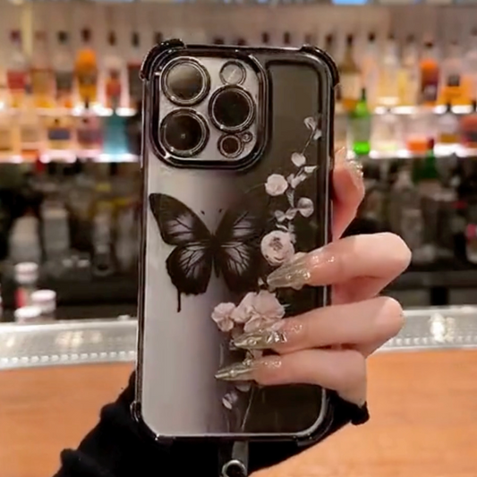Mystical Butterfly Blossom Case With Lanyard