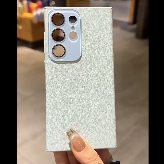 Business Leather Cam Glass Lens Case - Samsung