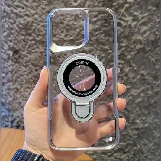 Crystal Acrylic Ring Holder Plated Case - iPhone