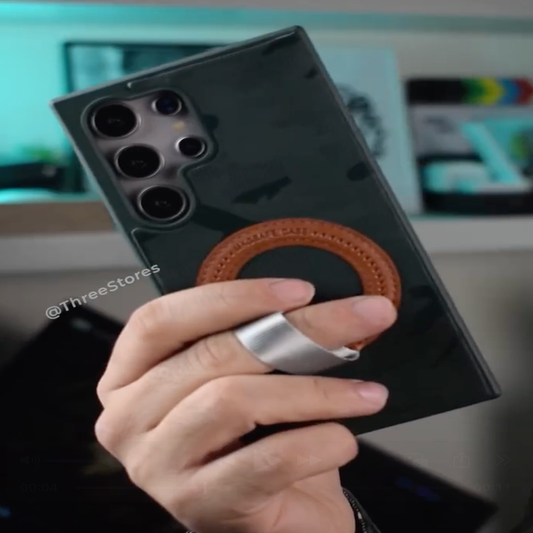 Galaxy S24 Ultra Camo Leather Ring Stand Case