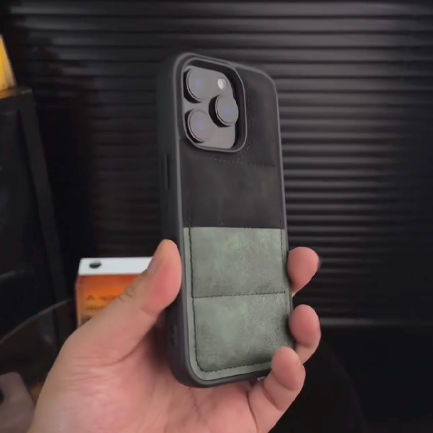 Timeless Dual-Tone Puffer Leather Case - iPhone