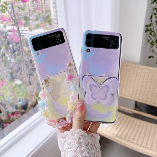 Shimmer Glow Butterfly Flip Case - Samsung