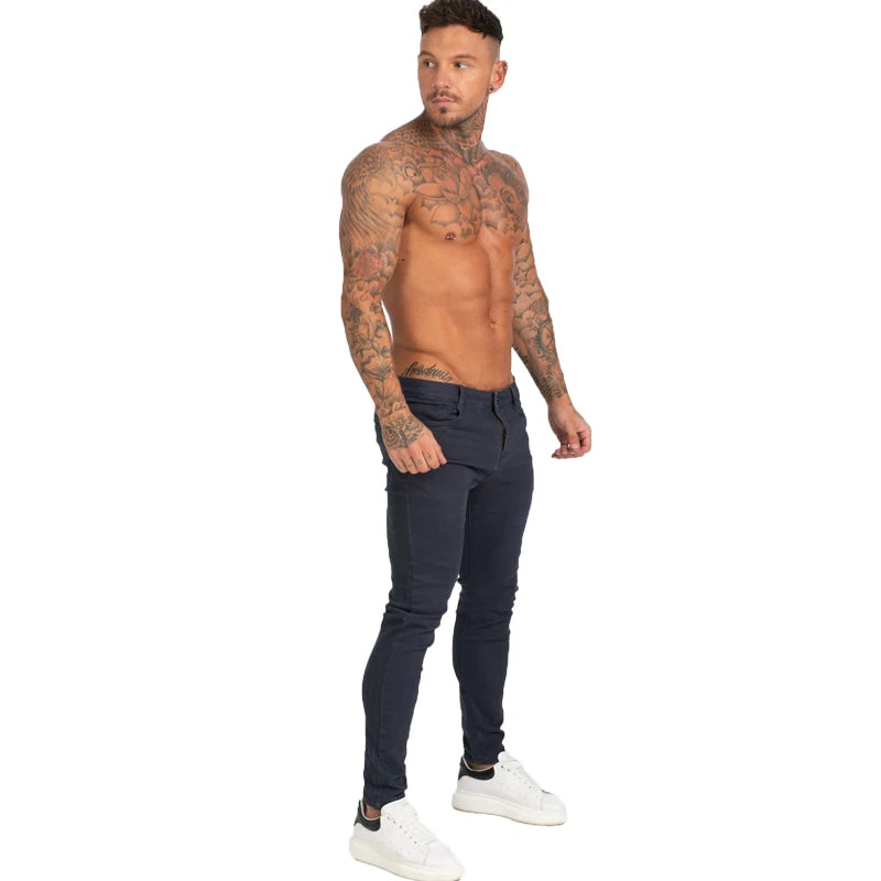 GINGTTO Man Pants Skinny Jeans Men Denim