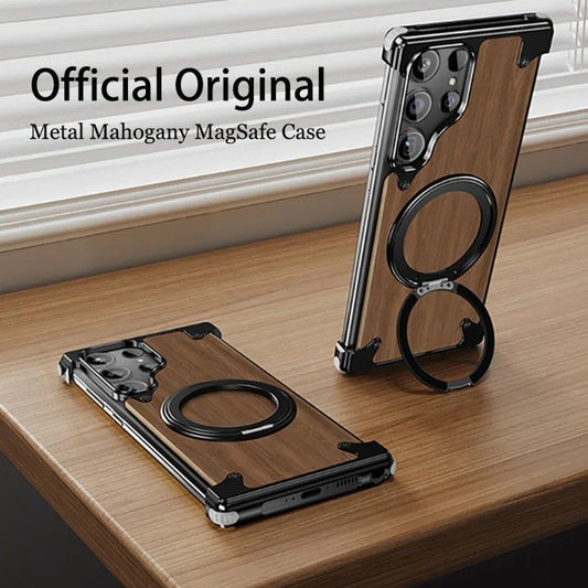 Classic Walnut Wood Bracket Case - Samsung