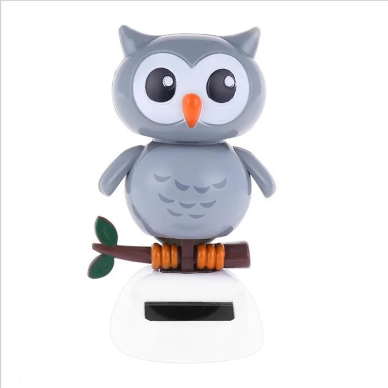 2808TA Cute Desk Figurines Adorable Solar Powered Swinging Toy Owl Style Dancing Ornament Car Office Decor Dancing Animal Birthday Gift