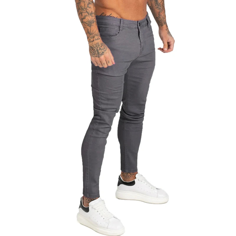 GINGTTO Man Pants Skinny Jeans Men Denim
